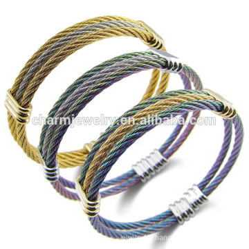 Fashion Jewelry Hot Sale Creative Three Color Stainless Steel Bangle Bracelet GSL034